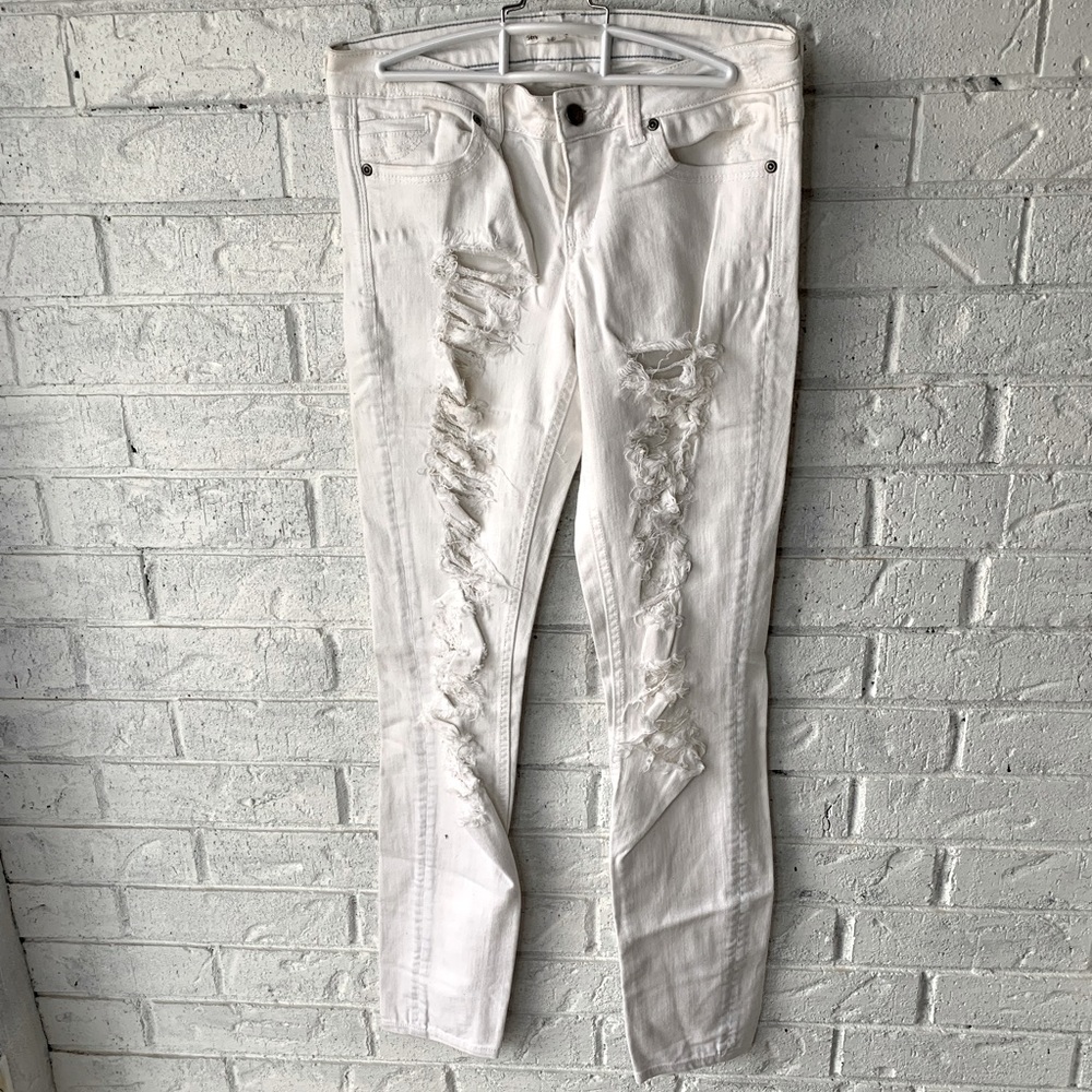 Bright White ripped jeans